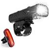 runhua OUNDEAL Luci Bici, Luce Bici Ricaricabile USB, Luci Bicicletta LED Anteriore e Posteriore, Luce Posteriore Bici, Luci MTB per Ottimale Ciclismo Sicurezza