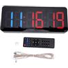 LICAEVEY Timer da Palestra Display a LED da 12,4 Pollici Cifre in | Custodia in ABS, Orologio da Parete Digitale, Utilizzo Hiit e Mma, Modalità Tabata e Fgb, Portata Remota di 10 Metri,