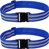 Generic Cintura riflettente regolabile da 3,8 cm, 2 pezzi, per ciclismo, camminata, moto, blu