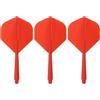 Generic Albero e alette per freccette integrati, confezione da 3 pezzi, 2BA, in plastica leggera, forma standard, rosso
