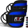 R2F RIGHT TO FIGHT R2F Cavigliere Cavi Palestra 7MM Neoprene Cinghie per Caviglia Imbottite Polsini Trazioni Esercizi delle Gambe Workout con Doppio D Anello Attaccament Fitness Regolabile Strap (Confezione da 2)