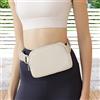 Generic Marsupio da donna in nylon a tracolla, 20,6 x 5,1 x 14 cm, cinghia regolabile, borsa da donna e da uomo, per sport, viaggi, festival, Beige, Sportivo