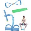 Thapncow Fitness Corda Eelastica per Pedali con Figura 8 Estrattori e Fasce Fitness, Allenatore Addominali per Vita/Bracci/Gambe