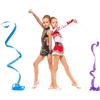 HOMSFOU 4 Pezzi Nastro da Ginnastica Ritmica 4 Metri con Bastone | Set Arancione, Accessorio con Impugnatura, per Allenamento e Danza Cinese, Facile da Imparare