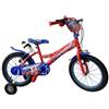 GFM BIKE Bicicletta bambini Spidebike 16 pollici Rosso con stabilizzatori | Da 4 a 6 anni, 105 - 120 cm
