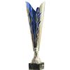 tecnocoppe Coppa in ABS Cromato e Blu. La Silhouette della Coppa rappresenta Un Simbolo di Vittoria. Altezza di 31,50 cm. Targhetta Personalizzata Omaggio Premiazioni Sportive