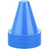 Risegun Coni da Calcio, 10 Pezzi Coni Allenamento Multiuso con Base Antiscivolo per Bambini, Coni Segnalazione Plastica per Palestra/Esterno (Blu)