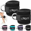 LOW&EE® Confezione da 2 cavigliere per puleggie da palestra imbottite in velcro, per donne e uomini, cinturino per caviglie da palestra per macchina per cavo fitness e palestra - accessori palestra