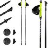 KADVA Raylan Nordic Walking Bastoni in grigio con misure regolabili da 105 a 130 cm Costruzione semplice Guanti regolabili Resistenza all'affondamento nel terreno Lama Widia durevole