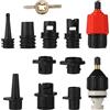 Generic 12 adattatori gonfiabili per pompa da SUP, adattatori per pompa per gonfiaggio rapido, 2 adattatori per valvola SUP con 9 ugelli per valvola dell'aria, per barche gonfiabili, paddleboard, kayak, SUP