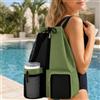 Generic Zaino da nuoto in rete con coulisse e scomparto per bagn | Piscina Spiaggia Palestra Gear Storage con coulisse Carry