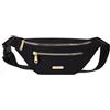 Generic Marsupio da 14 x 20 x 7 cm, unisex, con tasche con cerniera, per corsa, viaggi, escursionismo, fitness, nero, Large, Moda