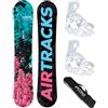 Airtracks Snowboard Set TAVOLA Polygonal Donna+ATTACCHI Master W+Sacca/Nuovi