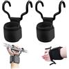 jinminamz Ganci Palestra, Straps Palestra de Regolabili, Ganci per Sollevamento Pesi, Polsini Palestra con Ganci Curvi,Unisex Rally per L'Allenamento Della Forza per Bodybuilding Fitness Pull up Manubri,2 Pezzi
