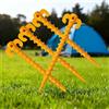 Generic Set di 4 picchetti resistenti per tenda, colore giallo, in plastica, per campeggio, escursionismo, giardino e baldacchino all'aperto