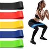 Generic Set di 5 fasce di resistenza per esercizi a casa, yoga, fisioterapia e allenamento della forza