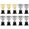 GALPADA 10 Pezzi Mini Premio in Plastica per Gare Sportive e Scuola | Premio per Kindergarten, Finitura Oro e Argento, Formato Compatto, Adatto a Giochi e Cerimonie