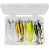 Generic Esche da pesca realistiche con coda a T con gancio per spigola, trota e panfish, 16 pezzi, esche da pesca di alta qualità per pesca d'acqua dolce e salata