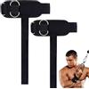 Qixuer 2 Pezzi Cinghie da Palestra, Lifting Straps, Cinghie da polso, Polsini Palestra per l'allenamento Fitness, Bodybuilding, Sollevamento Pesi, Nero