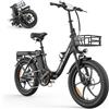 ZAZAWORK Bici Elettrica Pieghevole 20 Pollici per Adulti,Batteria 48V 20Ah, Autonomia Assistita fino a 120 km, Motore 250W,Cambio a 7 Velocità,960WH Freni a Disco Idraulici, E-Bike da Città per Uomo e Donna