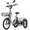 cysum Triciclo elettrico per adulti AG1 Pro, dotato di batteria da 48 V e 20 Ah, con un'autonomia fino a 150 chilometri; biciclette pieghevoli e da carico, dotate di NFC e funzione di retromarcia