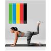 Generic Fasce di resistenza in 5 colori, set da 5 fasce elastiche in TPE per yoga e fitness