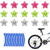 PFLYPF 15 clip colorate per raggi della bicicletta, stelle con riflettori, accessori di sicurezza per bicicletta, clip per la decorazione della bicicletta notturna, con 1 adesivo riflettente blu