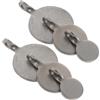 NUOBESTY Bersagli in Acciaio Inox Rotondi 6 Pezzi per Allenamento | Diametro Bersaglio 2/3/4cm, Superficie Liscia, Portatili, Uso Esterno su Muro o Albero