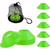 Generic 25 coni da calcio per allenamento sportivo, mini coni da calcio con borsa in rete, coni flessibili per esercitarsi agilità, trapani, in plastica, per basket, corsa, giochi sportivi, pattinaggio (verde