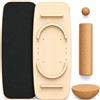 MINENICE Tavola di equilibrio 8 in 1 Surfin per adulti,sicura,antiscivolo,portata massima 204 kg | Attrezzo per l'allenamento dell'equilibrio con rullo, sfera in legno e semicerchio - Tavola di equilibrio
