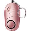 Domary Allarme Personale 120-130dB Suono Sicuro Allarme di Sicurezza di Emergenza Portachiavi Torcia a LED per Donne Ragazze Bambini Anziani