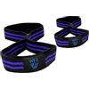 WFX Cinghie imbottite per sollevamento pesi Figura 8 Supporto per polso Palestra Impacchi Uomini Donne Fitness Bodybuilding Doppio Loop Allenamento Pesante Powerlifting Manubri Squat Pull Up Grip