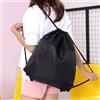Generic Zaino impermeabile con coulisse, 43 x 33/50 x 43 cm, con tasca con cerniera, borsa da palestra di grande capacità, confezione da 1, nero, Large, classico