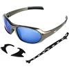 Rapid Eyewear Aspen Occhiali da Sole Sport Estremi per Uomo e Donna. Lenti a Specchio Blu. Chiusi ai Lati. Ideale per Sci, Snowboard, Montagna, Ciclismo, MTB. Protezione uv400