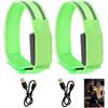 Zuahaly 2 bracciali di sicurezza a LED ricaricabili - Riflettenti, USB C, ricaricabili con LED super luminosi per jogging, corsa, ciclismo e altro ancora, regolabili, 3 modalità di luce