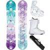 Airtracks Snowboard Set Tavola Akasha Zero Rocker Donna + Attacchi Master W + Scarponi + Sacca Nuovi 144 147 150 153 cm