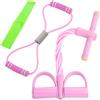 ZYEKIU 3 Pezzi Fitness Corda Eelastica per Pedali con Figura 8 Estrattori e Fasce Fitness Crunches Pull Rope a 6 Tubi Sit Up Pull Rope Pedale Fascia di Resistenza per Addome Vita Stretching