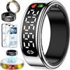 Gwenland 2026 Nuovo Smart Ring, Anello Smart per Uomo, Anello Intelligente uomo con Pantalla, Smartring Health IP68 con iOS e Android, Tracker Fitness/Sonno/Stress/Frequenza Cardiaca/SpO2/HRV (Argento, 10)
