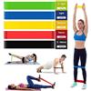 Generic Set di 5 fasce di resistenza con custodia - Fasce colorate per esercizi di allenamento della forza, fisioterapia e allenamento a casa