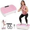 YuanDiann Pedana Vibrante Dimagrante Casa Dispositivi Vibranti con 3 Modalità Fitness Silenzioso Vibration Plate con 2 Fasce di Resistenza e Display LED Carico di 150 kg