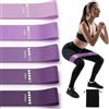 Generic Set di fasce di resistenza per yoga, confezione da 5 con custodia e guida, in TPE/lattice naturale, livelli di resistenza multipli per modellare i glutei, stretching e fitness