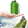 Generic Sacco a pelo di emergenza, verde, 210 x 120 cm, impermeabile, termico, con fischietto e moschettone, coperta di sopravvivenza leggera per campeggio, escursionismo