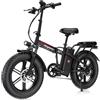DEEPOWER G23 Bicicletta Elettrica Pieghevole da Montagna, Pneumatici Larghi 20 x 4, Batteria Rimovibile 17Ah/25Ah/35Ah, Autonomia 50-150 KM, 7 Velocità, Display LCD, Sospensione Completa