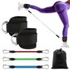 Syiyunran Cavigliere Palestra Straps - 1 set per Cinghia del Piede Trazione L'allenamento Fitness Polsini Caviglia Donne e Uomini Unisex Cinghie Forte Imbottito Nero Puleggie gym Cavigliera Puleggia