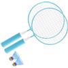 Jiawu Set di Racchette da Badminton per Bambini con Superficie a Rete | Racchette da badminton per bambini con impugnatura morbida e antiscivolo, telaio in lega, 2 palline per giocare all\'aperto