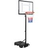 GYMAX Canestro da Basket per Adolesenti e Adulti, Altezza 263-308 cm | Canestro Portatile con 2 Ruote e Base Riempita, Supporto con Tabellone Infrangibile, Cerchio e Rete per Interno e Esterno