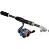 Alomejor Canna da Pesca e Mulinello Combo 40 Pezzi, Kit Spinning Leggero | Asta Telescopica da 82,68 Pollici, Custodia da Viaggio da 41 Cm, Mulinello in Lega Rinforzata, Set di Esche in Plastica