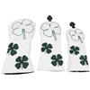 Jiawu Set di 3 Copritesta per Mazza in Pelle PU Resistenti all'acqua per Legno - Copritesta Protettivi in Legno con Morbida Fodera in Peluche, Accessori da Golf Piccoli, Medi, Grandi, Eleganti