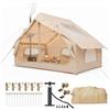 HAUSPROFI Tenda gonfiabile con tettuccio, tenda da campeggio (4-8 persone, beige) | Tenda familiare in Oxford 210D, PU 3000 mm, impermeabile, UPF 30+, tenda da 300 x 240 cm, per campeggio all'aperto