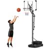 GYMAX Canestro da Basket per Adolesenti e Adulti, Altezza 173-305 cm | Supporto da Basket Regolabile e Portatile con Base Riempita, Tabellone, Rete, Ruote e Sacco di Sabbia, per Interno e Esterno